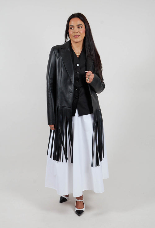 Leather Blazer in Double Black