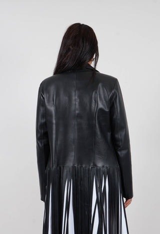 Leather Blazer in Double Black