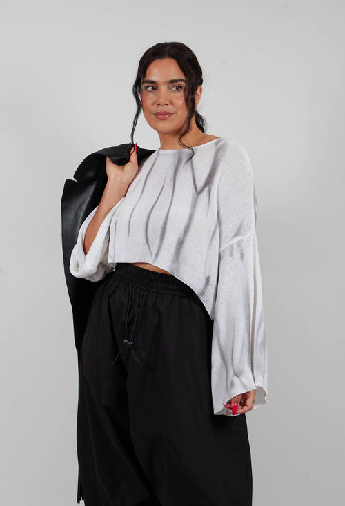 Cropped Sweater in 7 Treatment Spray White