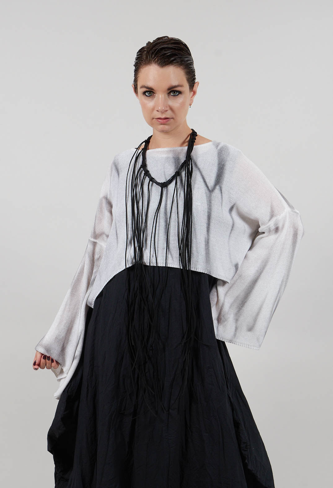 Cropped Sweater in 7 Treatment Spray White