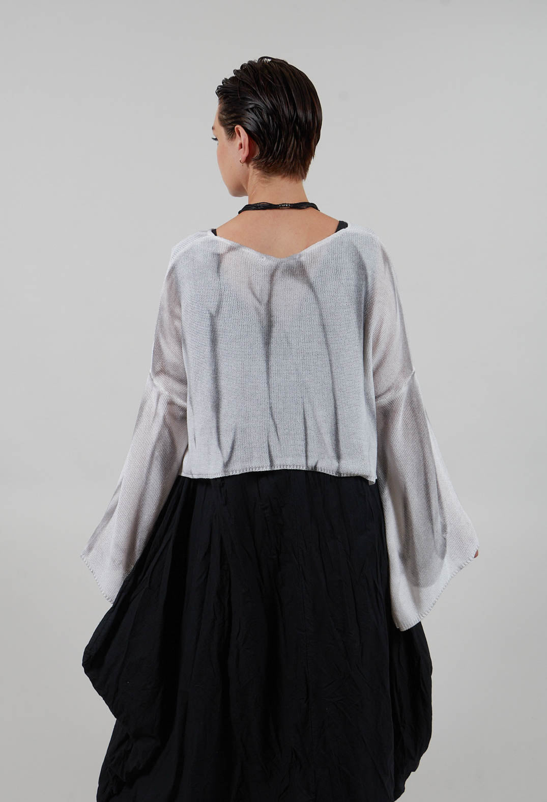 Cropped Sweater in 7 Treatment Spray White