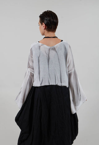 Cropped Sweater in 7 Treatment Spray White