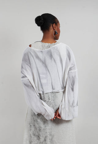 Cropped Sweater in 7 Treatment Spray White