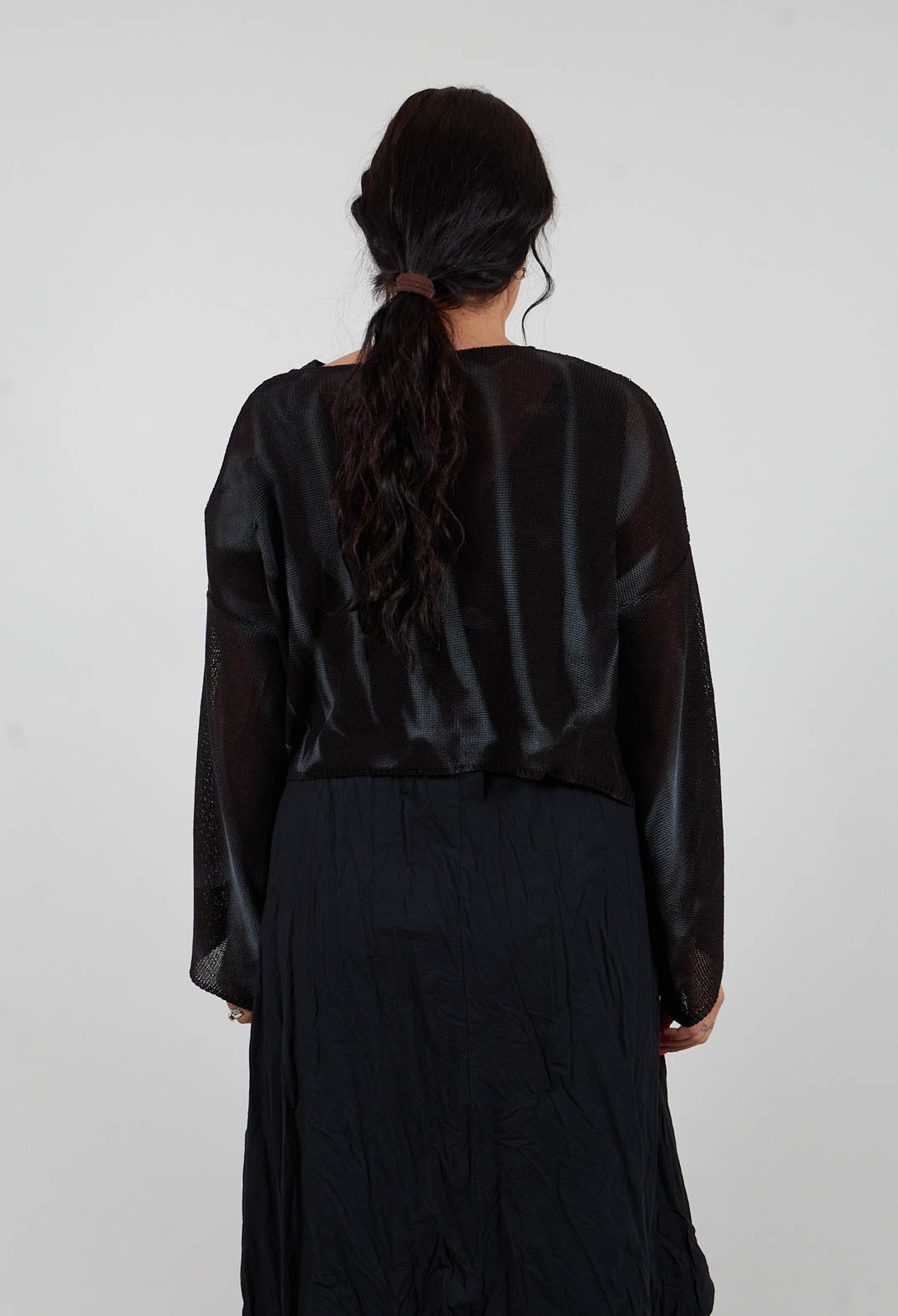 Cropped Sweater in 7 Treatment Spray Black