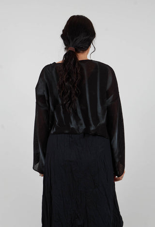 Cropped Sweater in 7 Treatment Spray Black