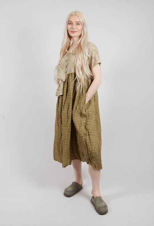 Rina Dress in Vichy Vert