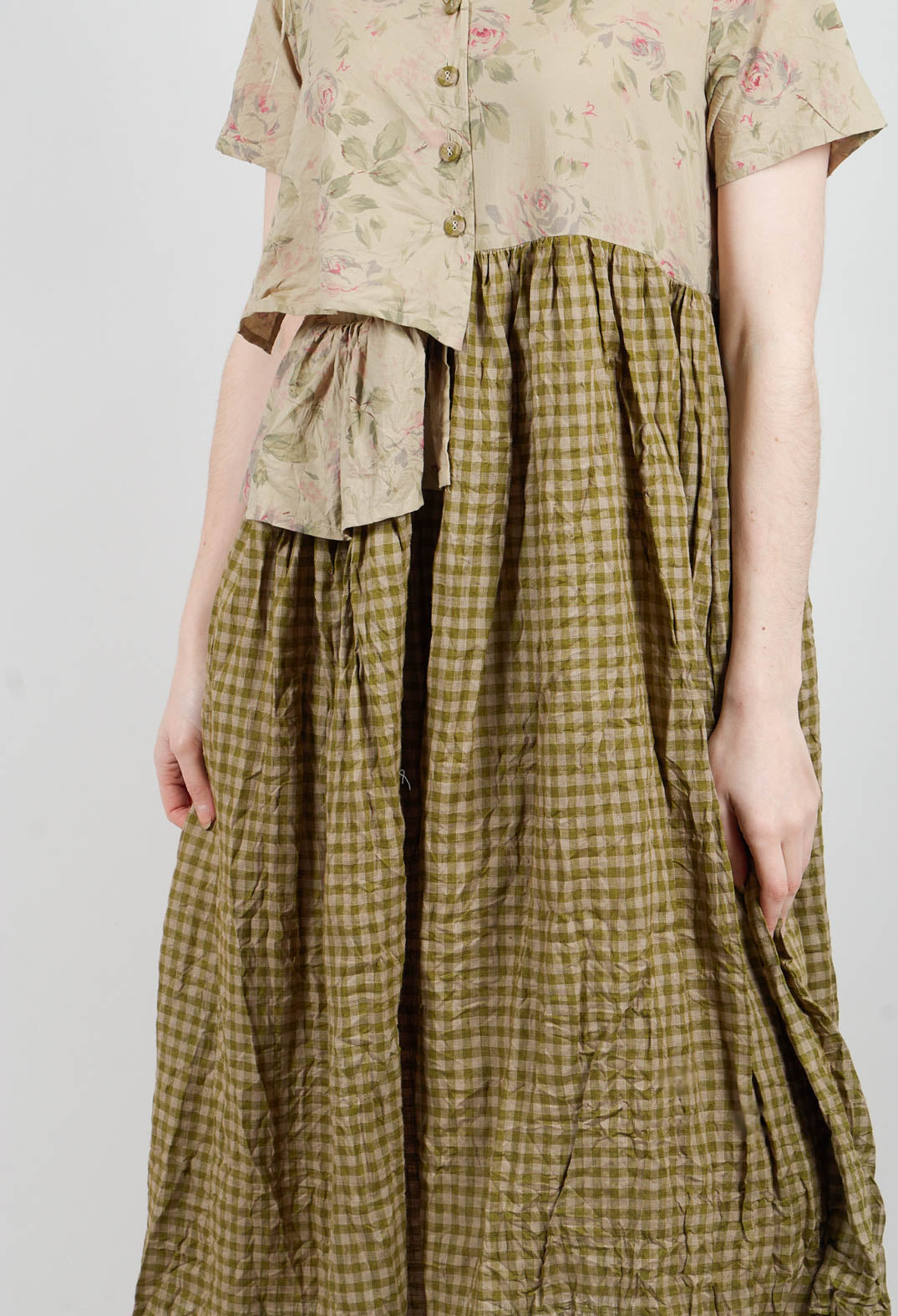 Rina Dress in Vichy Vert