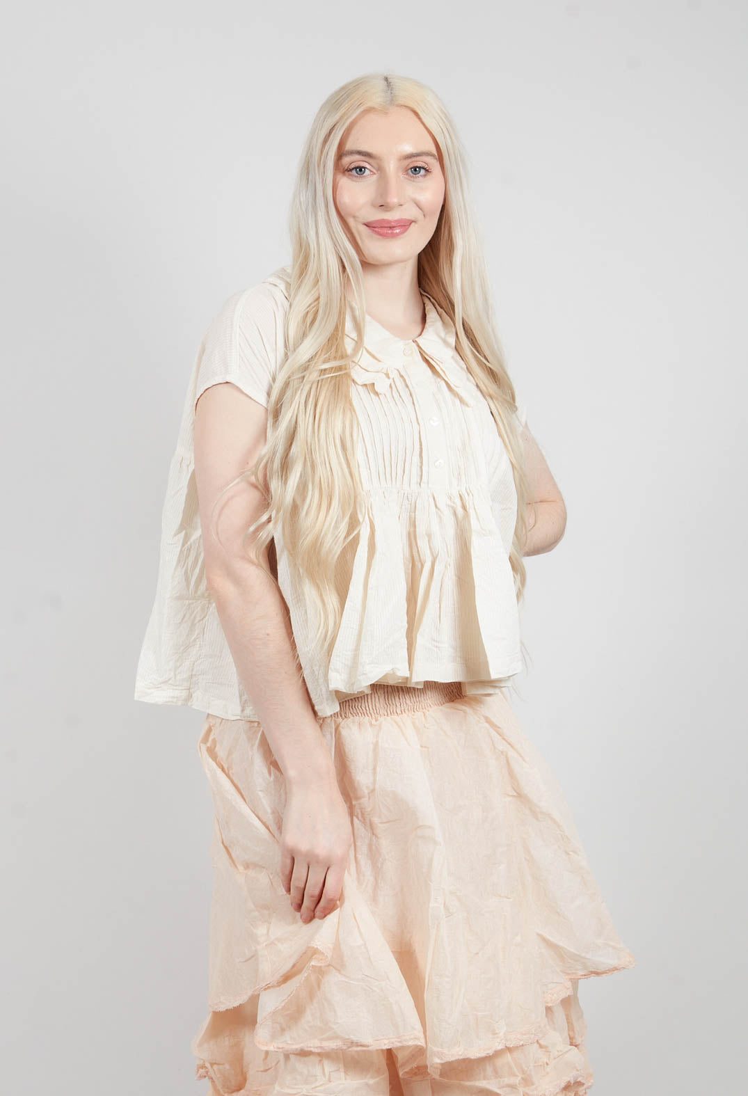 Sora Shirt in Stripe Ecru