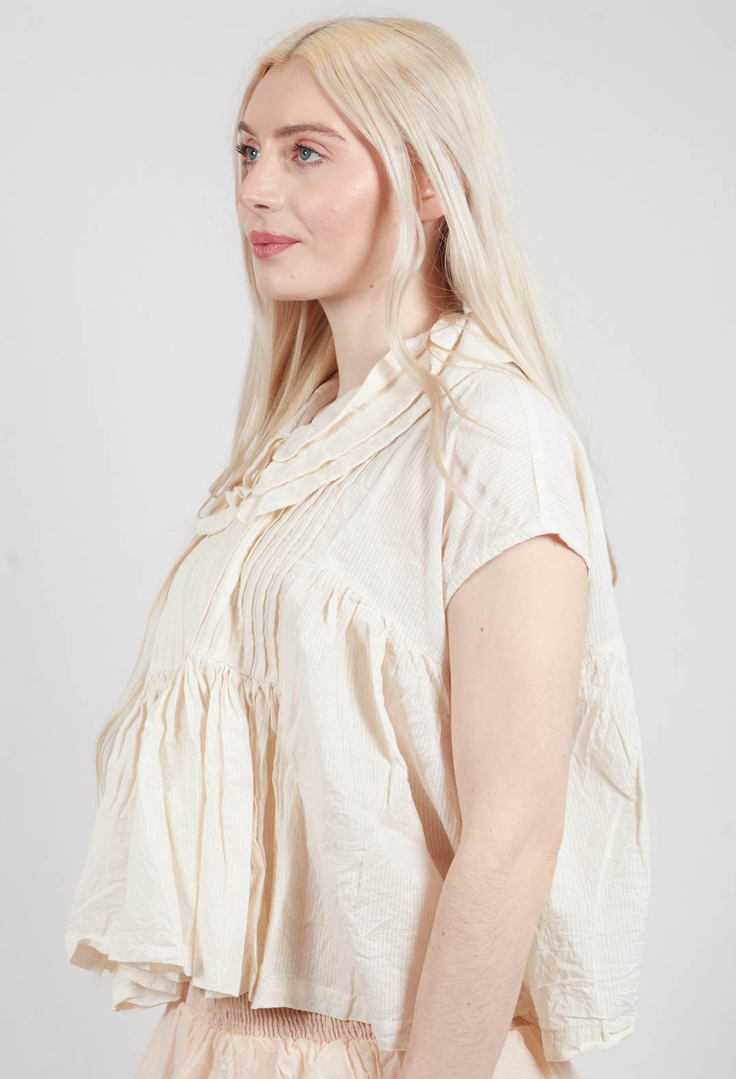 Sora Shirt in Stripe Ecru