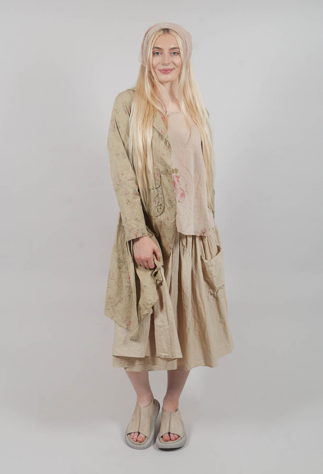 Framboise Skirt in Striped Linen