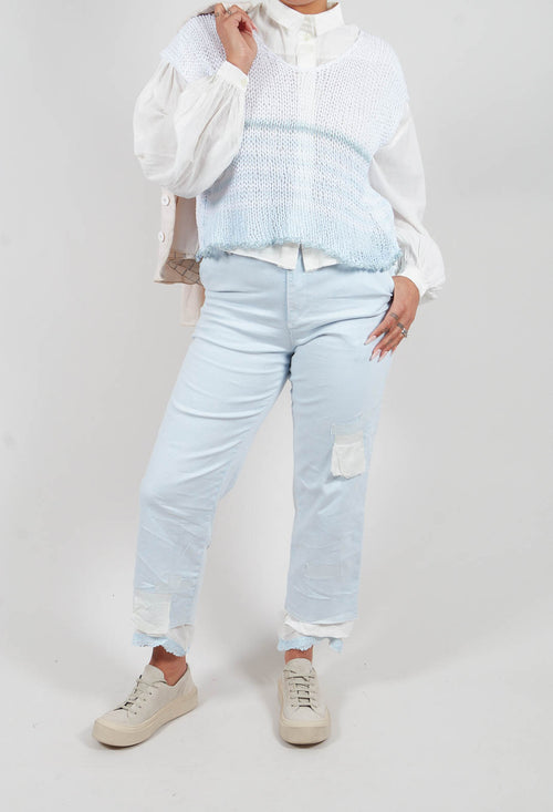 Lace Hem Trouser in Grey