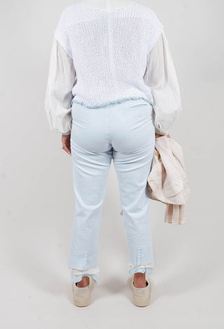 Lace Hem Trouser in Grey