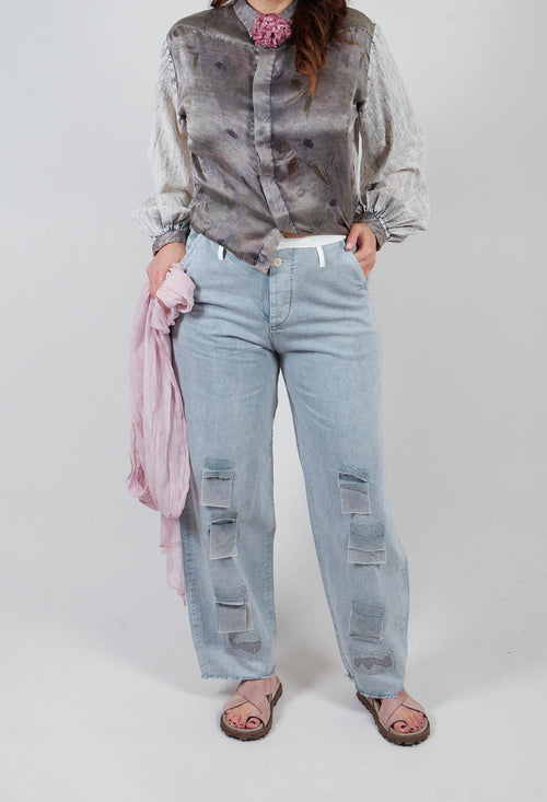 Patch Detail Trouser in Grey