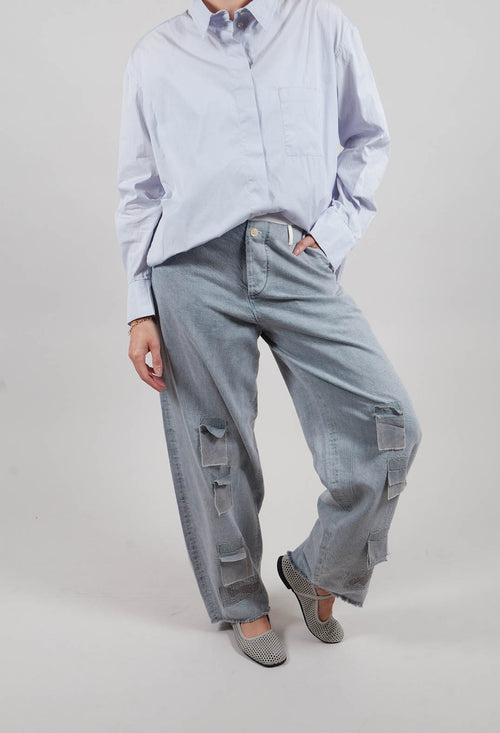 Patch Detail Trouser in Grey