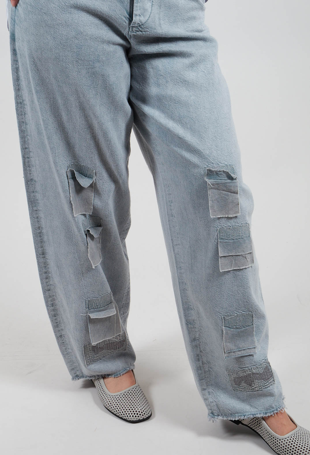 Patch Detail Trouser in Grey