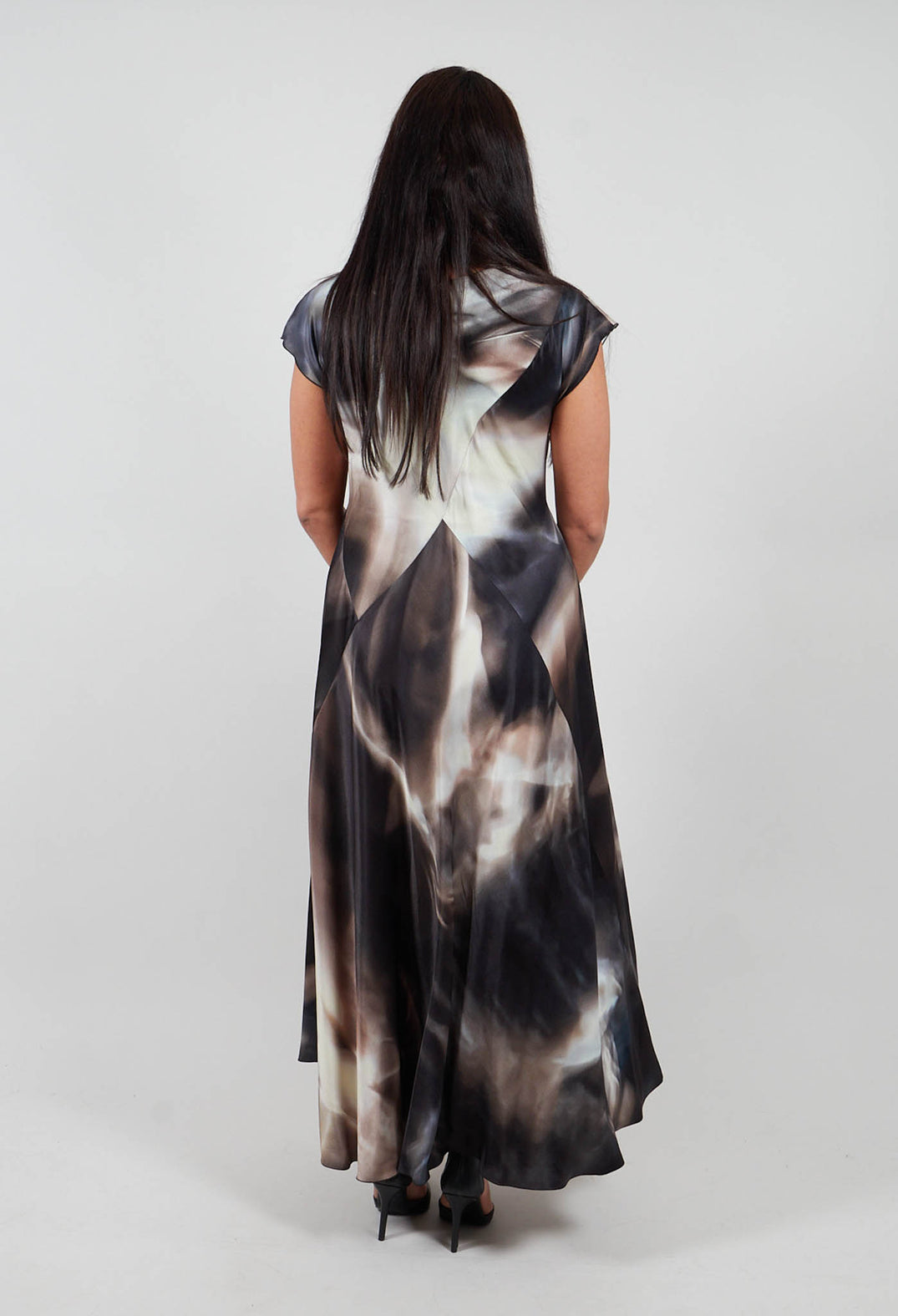 Core Dress in Black Beige Colourful
