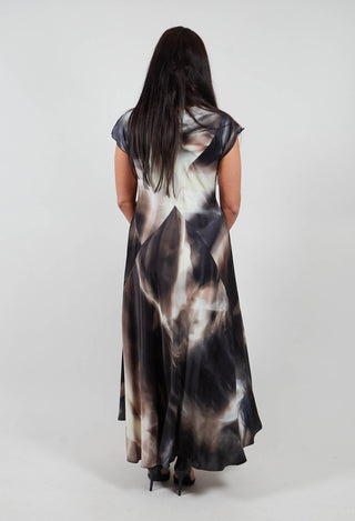 Core Dress in Black Beige Colourful