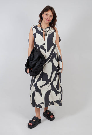 Izet Dress in Black Beige
