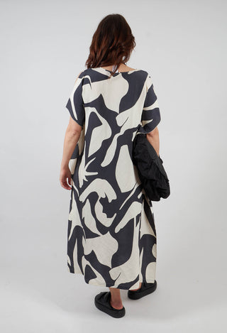 Izet Dress in Black Beige