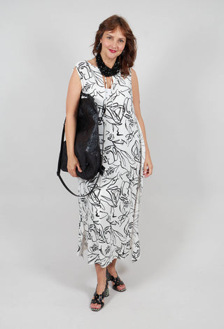 Izet Dress in White and Black