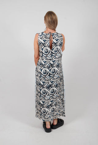 Izet Dress in Grey Beige Blue