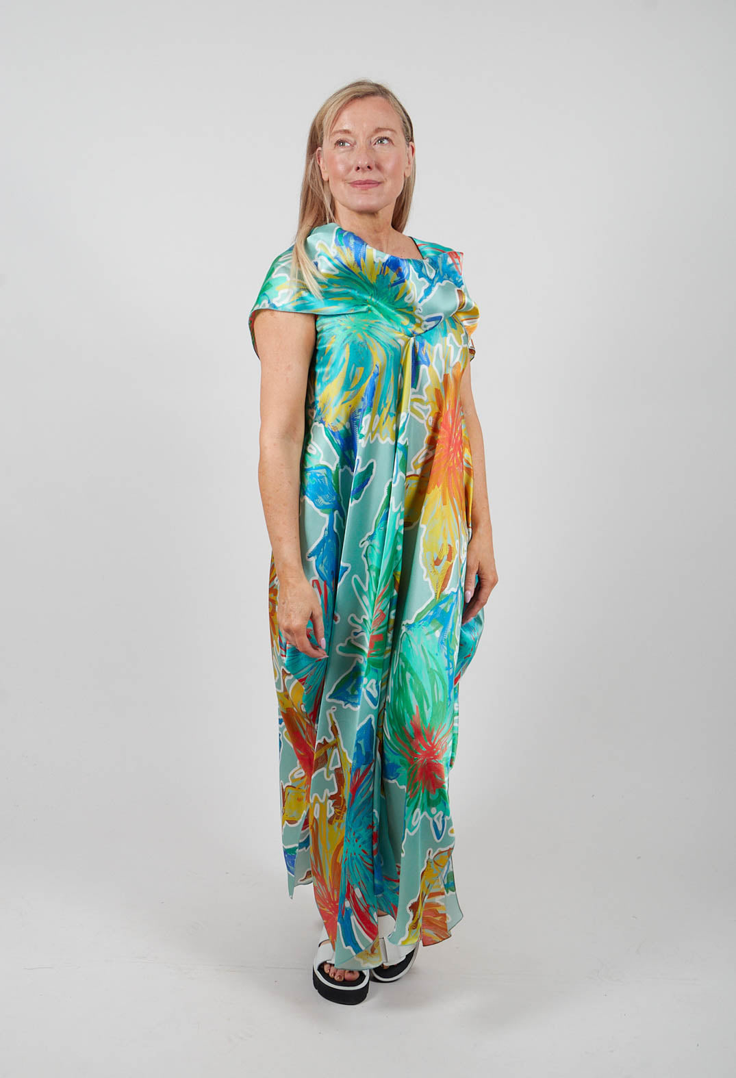 Venc Dress in Mint Colourful