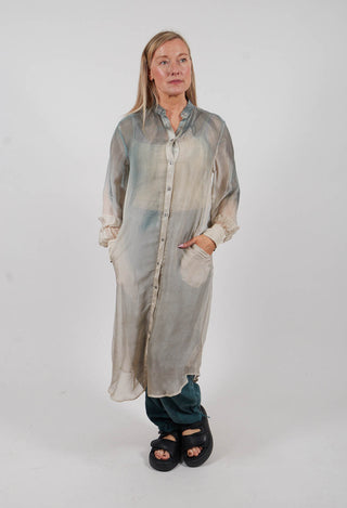 Semi Sheer Shirt in Tiffany Marine
