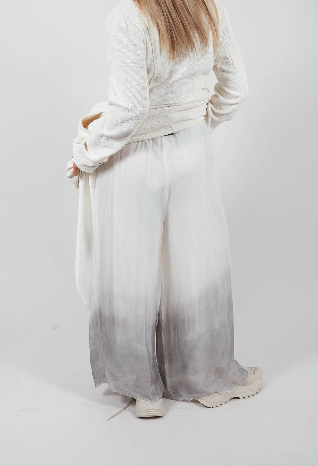 Palazzo Trousers in Antique White Print