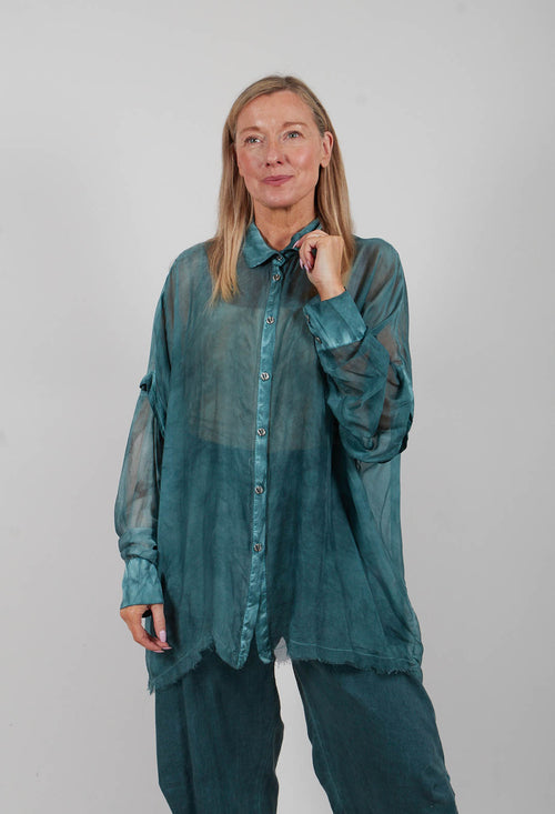 Boxy Over Shirt in Tiffany Marine