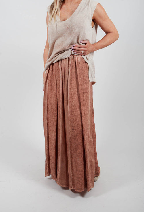 Linen Skirt in Starfish Orange