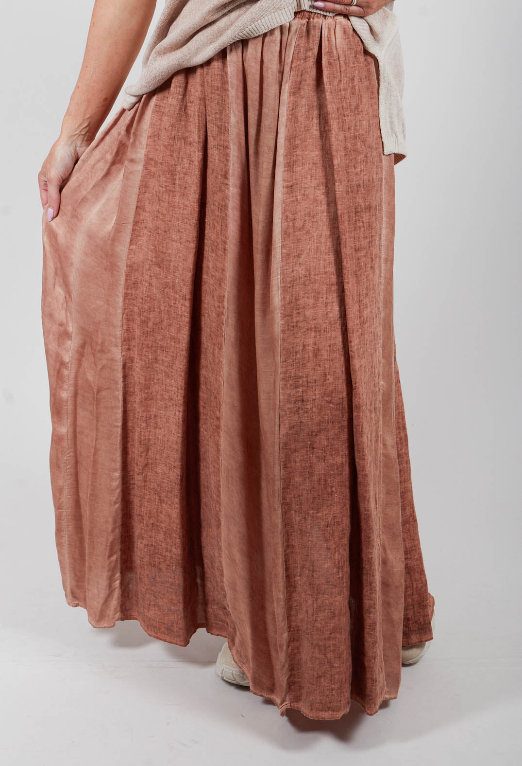 Linen Skirt in Starfish Orange