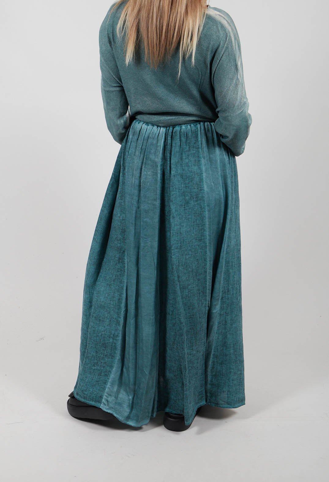 Linen Skirt in Tiffany Marine