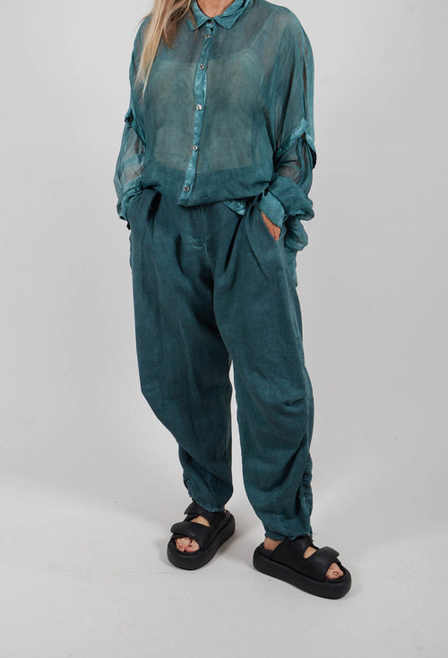 Trousers in Tiffany Marine