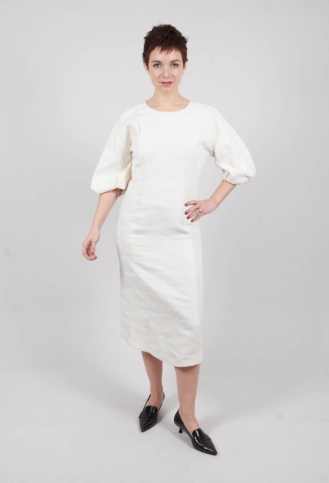 Dress in Seashell Ecru and Bianco