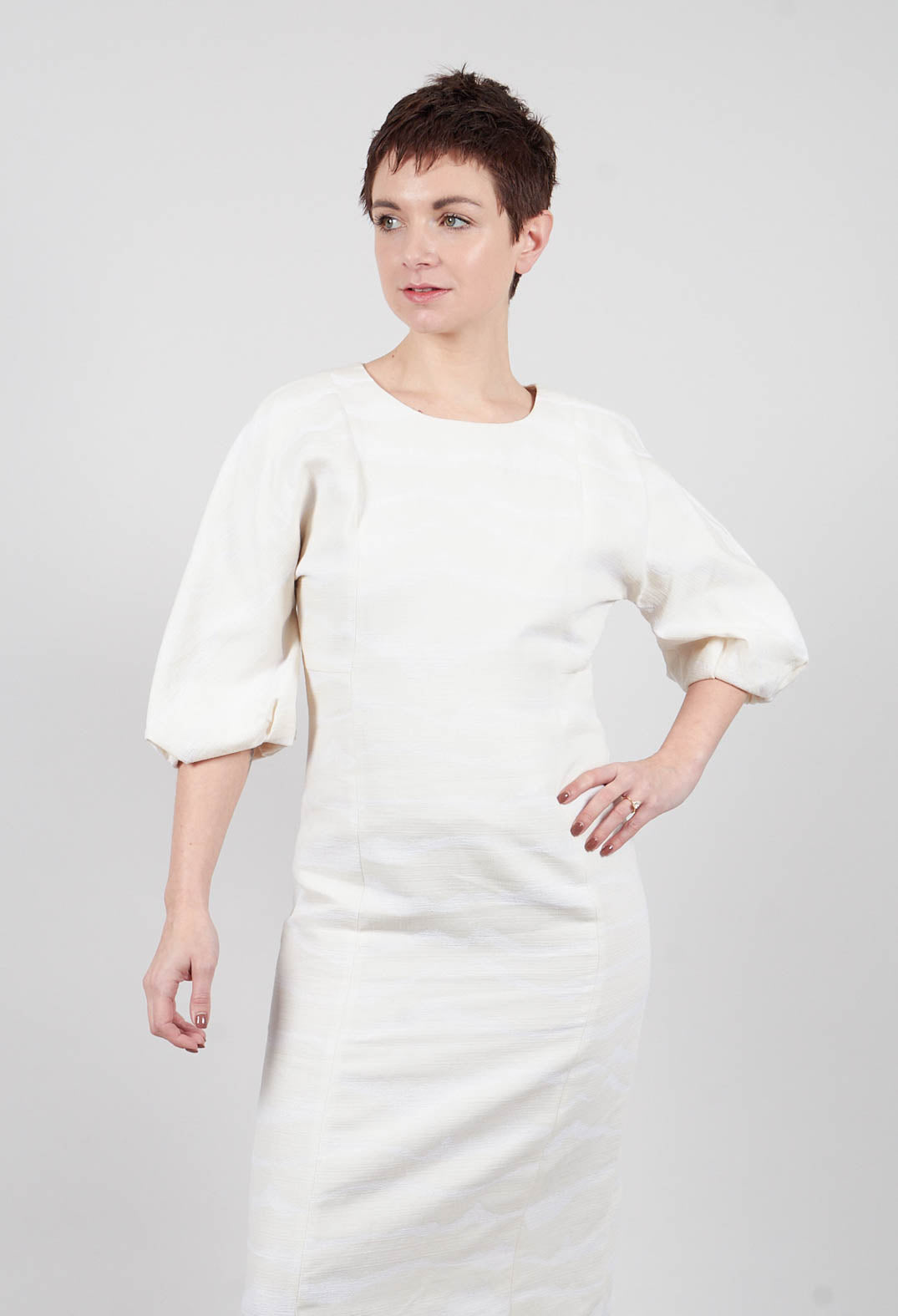 Dress in Seashell Ecru and Bianco