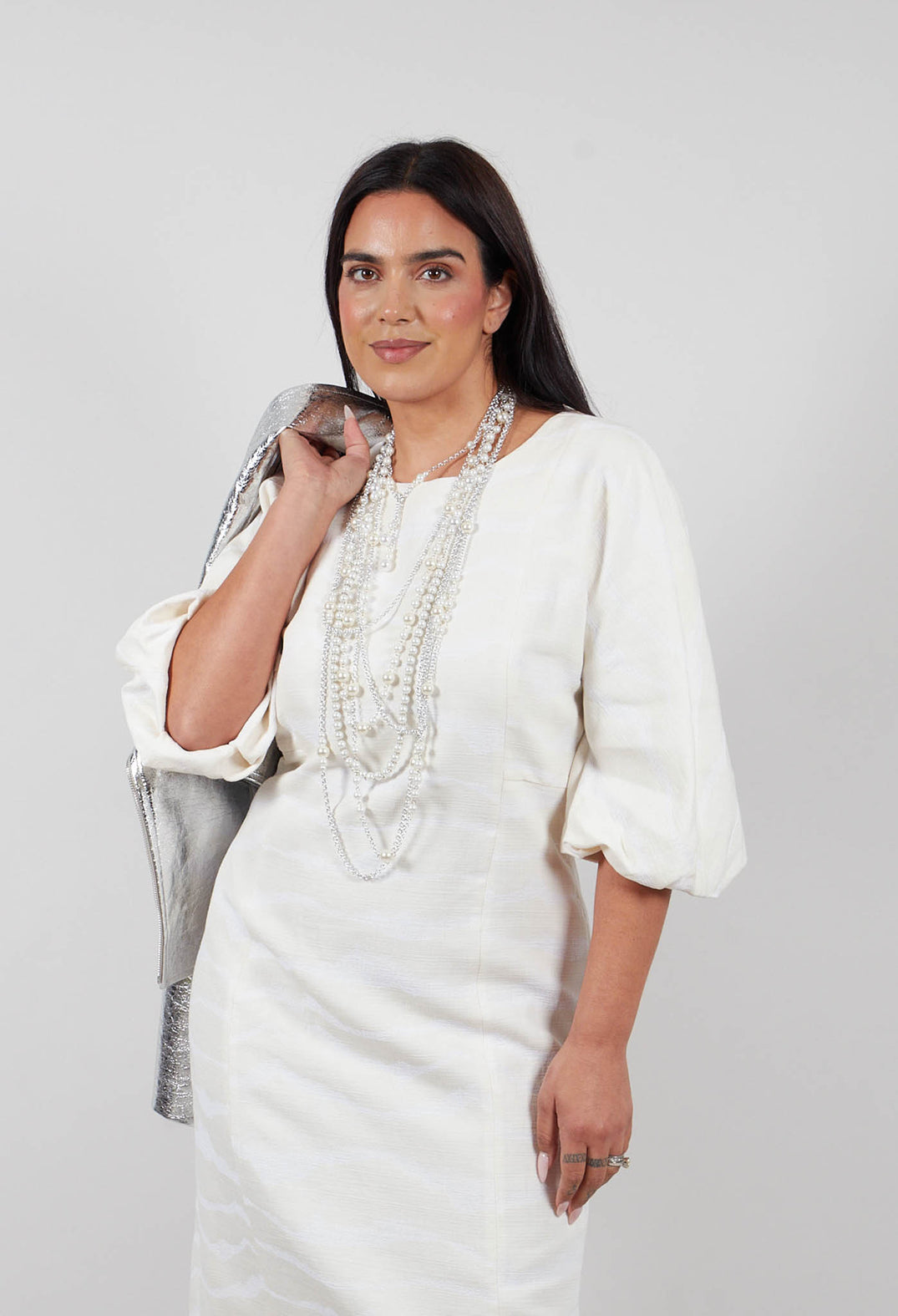 Dress in Seashell Ecru and Bianco