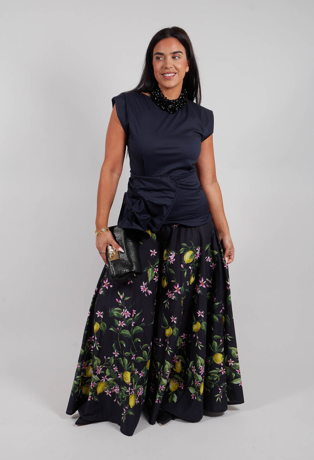 Debby Trousers in Nero Limoni