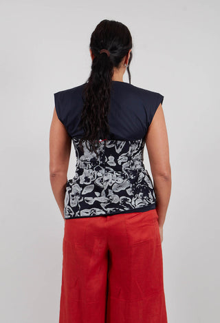 Bandeau Top in Notte and Ecru