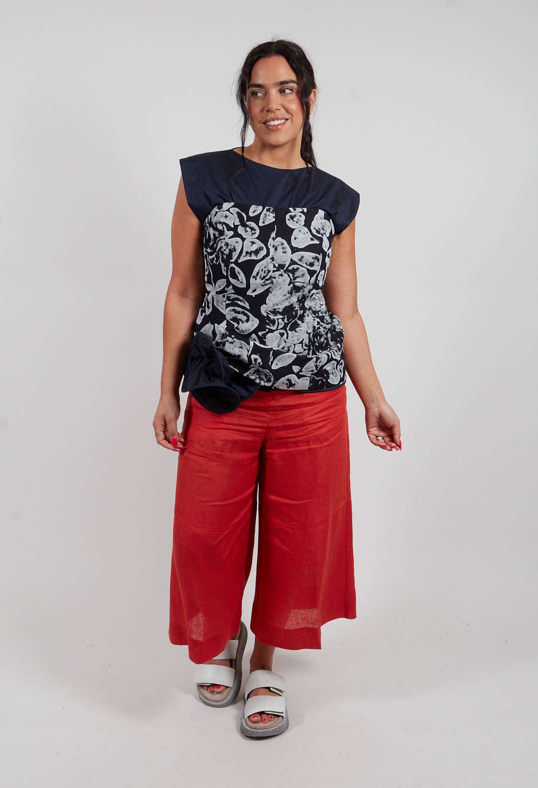 Bandeau Top in Notte and Ecru