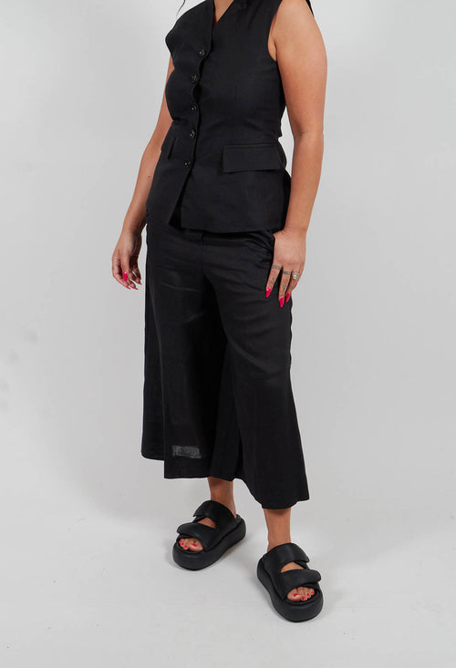 Extra Wide Leg Trousers in Black
