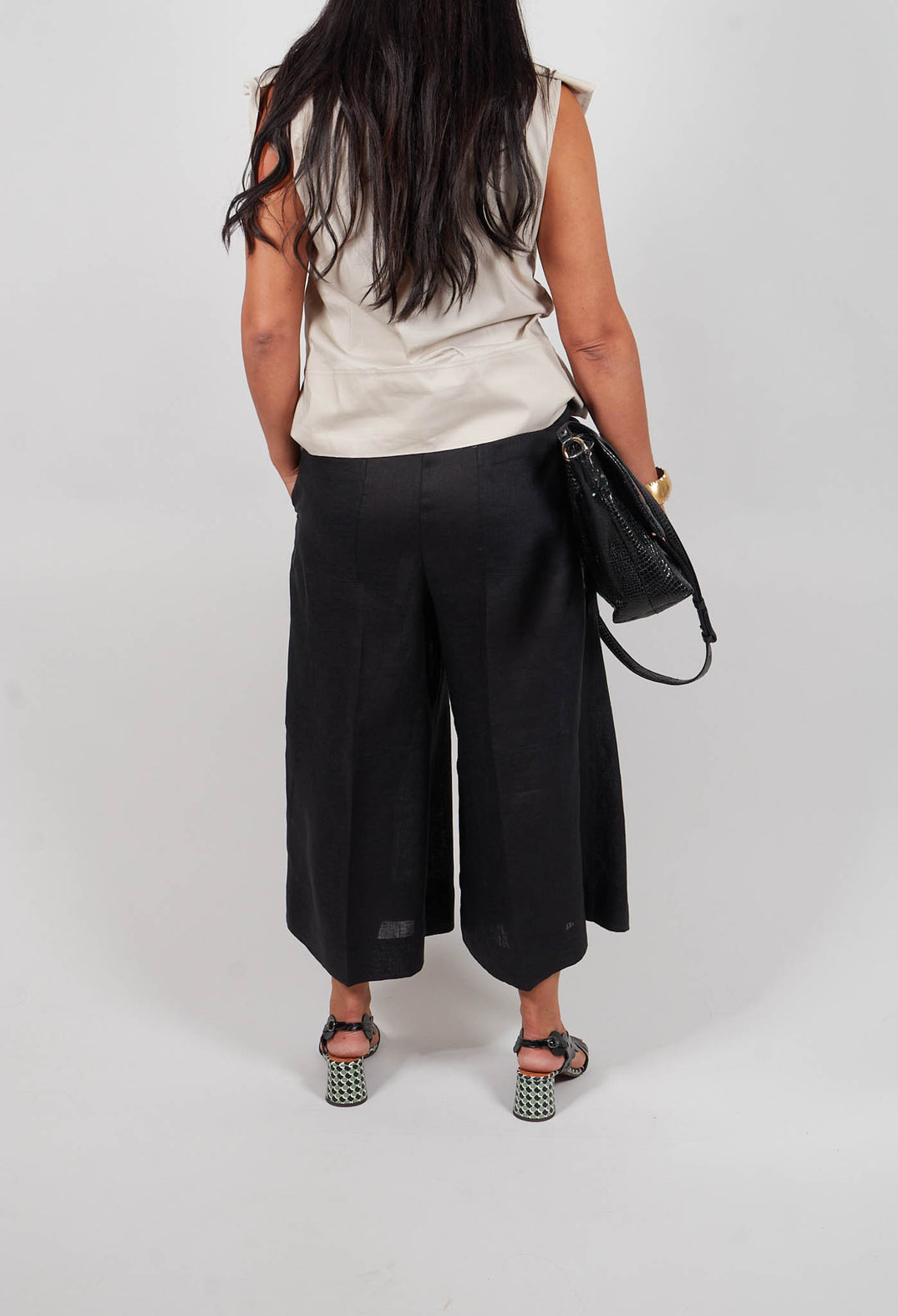 Extra Wide Leg Trousers in Black