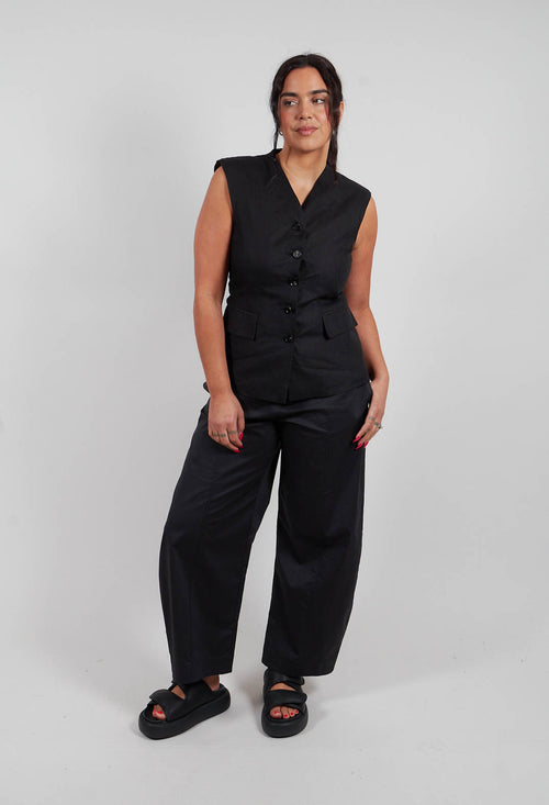 Wide Leg Trouser in Black