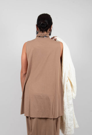 Roll Neck Top in Taupe