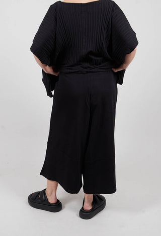 Cropped Wide Leg Jogger in Black