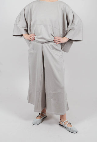 Cropped Wide Leg Jogger in Perla