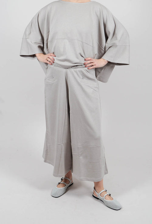 Cropped Wide Leg Jogger in Perla