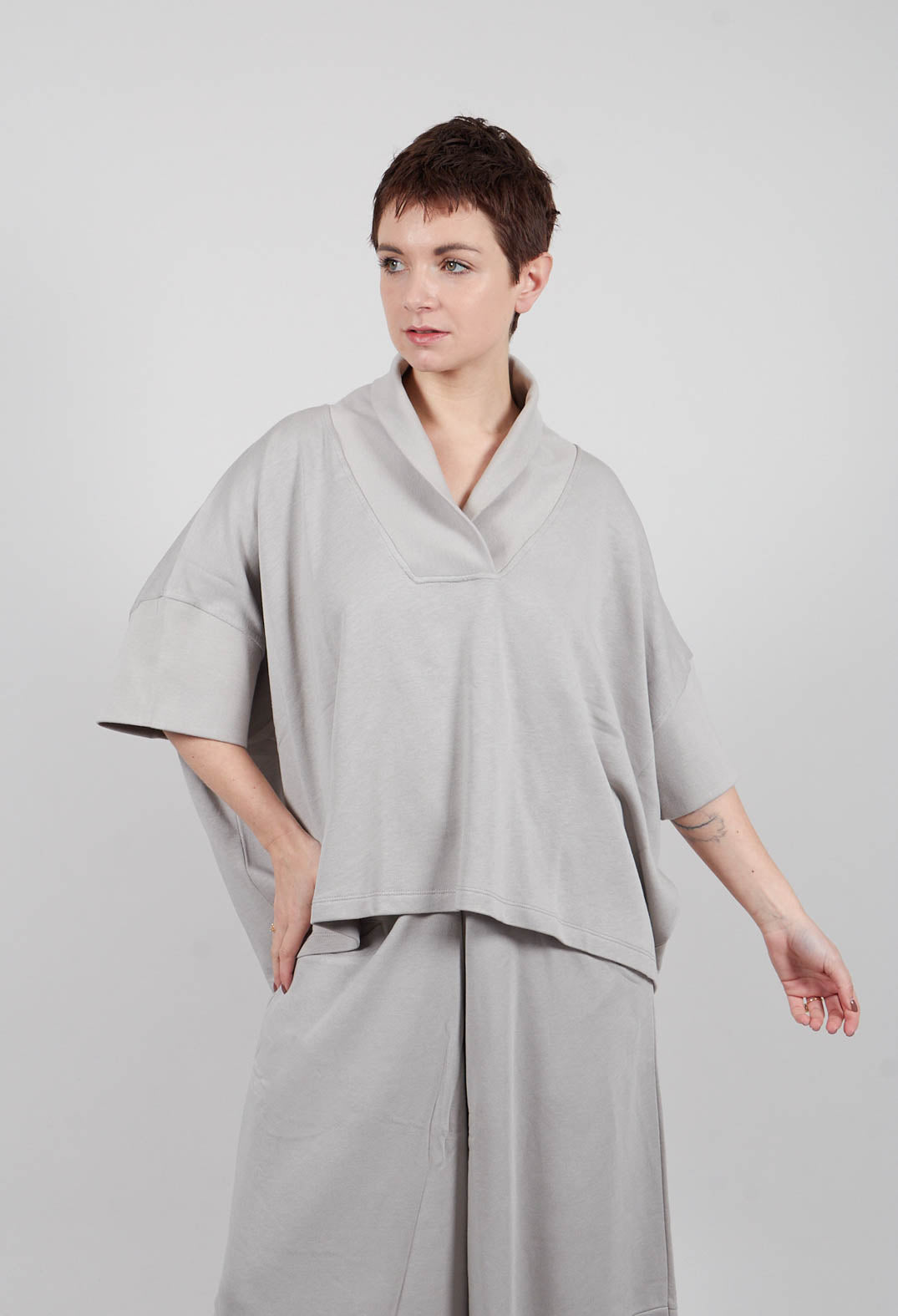 Cropped Jumper in Perla