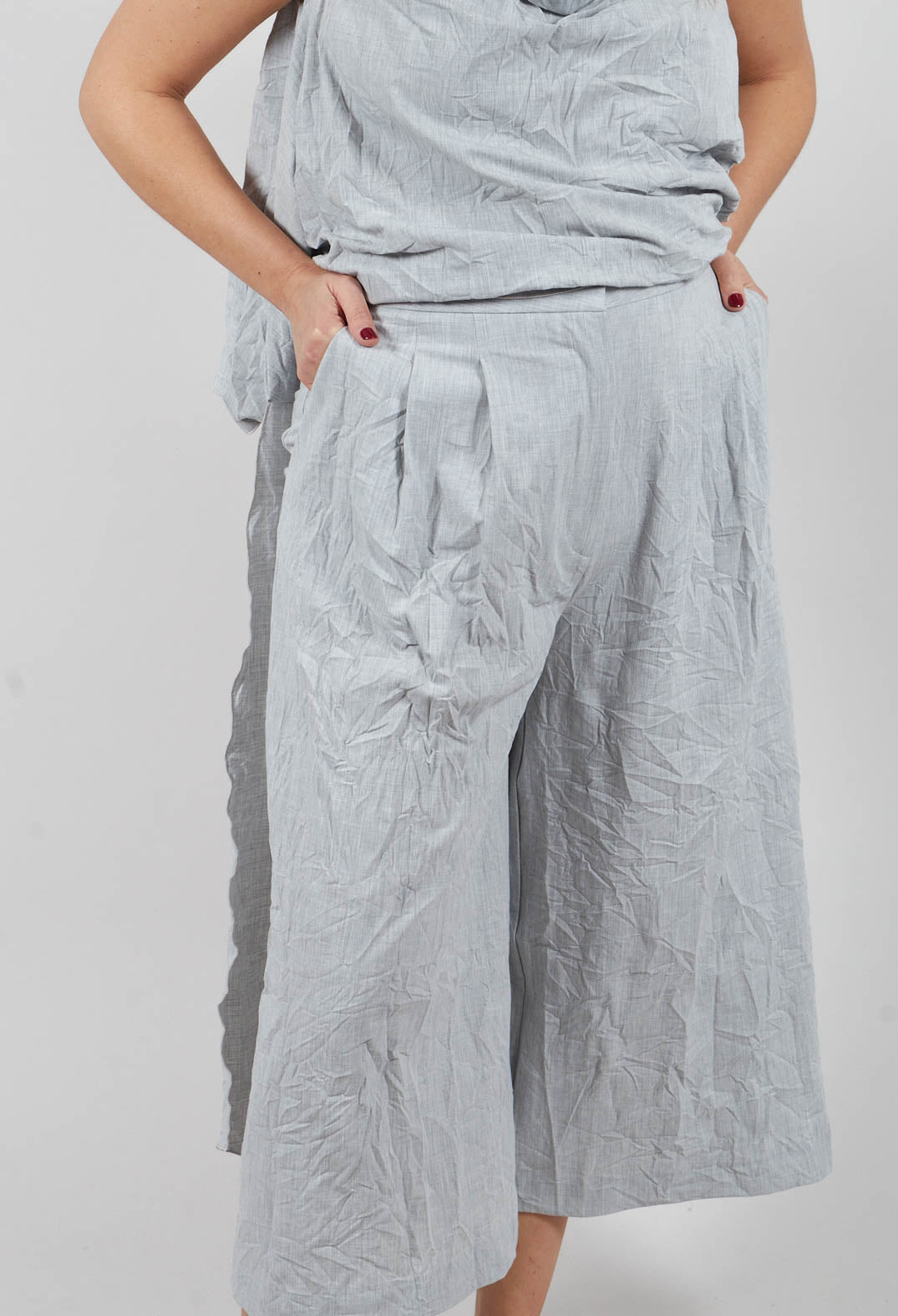 Wide Leg Trouser in Grey