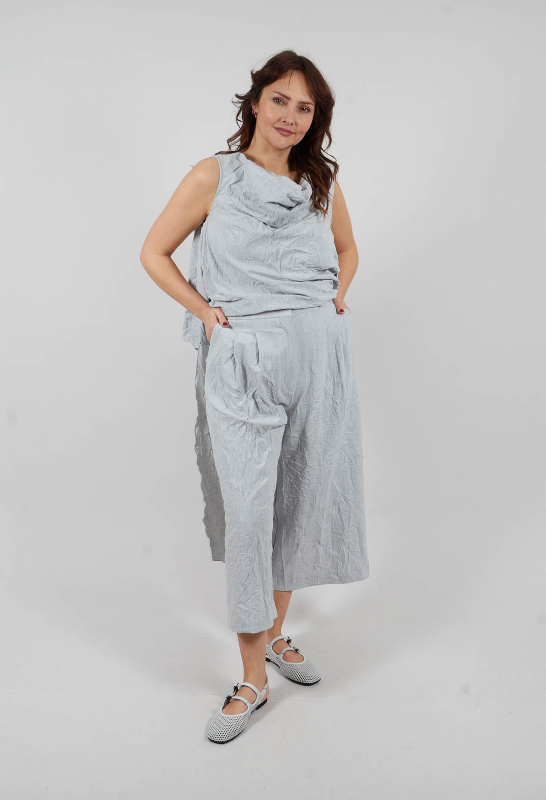 Wide Leg Trouser in Grey