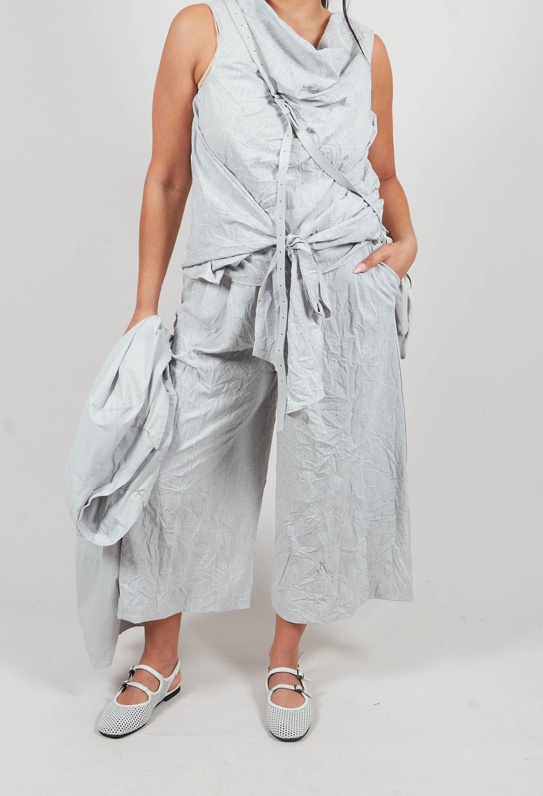 Wide Leg Trouser in Grey